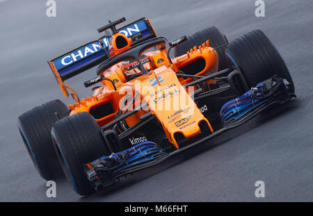 McLaren Stoffel Vandoorne während des Tages vier Vorsaison-testprogramm auf dem Circuit de Barcelona-Catalunya, Barcelona. Stockfoto