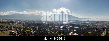 Skyline der Stadt, Pompeji, Kampanien, Italien Stockfoto