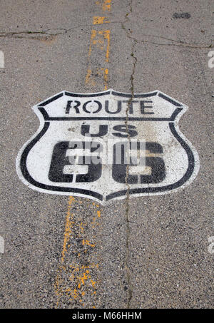 Route 66 Schild in illegale Geschäfte verstrickt Missouri Stockfoto