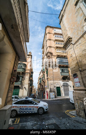 Der Polizei in der Straße der Valletta, Malta Island, Europa. Stockfoto