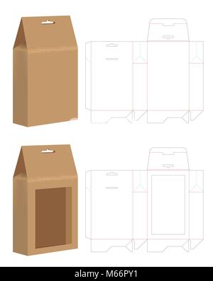 Paper bag gestanzte Mock up template Vector Stock Vektor