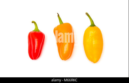 Kleine süße Paprika isoliert auf weißem Hintergrund Stockfoto