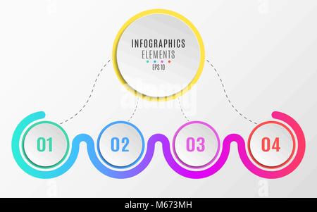 Elemente von Infografiken. Papier Kreise mit Zahlen. Regelung für Ihr Projekt. Vector Illustration. EPS 10. Stock Vektor