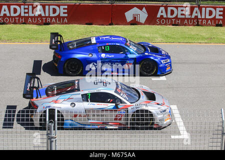 Adelaide Australien 1. März 2018. Audi R8 LMS Cup Rennwagen Praxis am Tag 1 der Adelaide 500 motorsport Rennen Credit: Amer ghazzal/Alamy leben Nachrichten Stockfoto