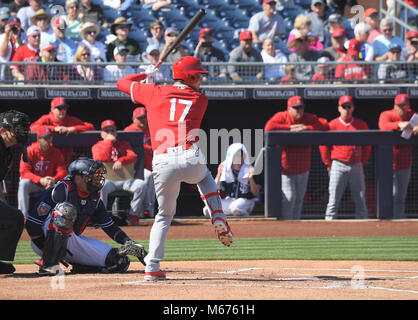 Peoria, Arizona, USA. 26 Feb, 2018. Shohei Ohtani (Engel) MLB: Shohei Ohtani der Los Angeles Angels at bat während des Spring Training Baseball Spiel gegen die San Diego Padres bei Peoria Stadion in Peoria, Arizona, United States. Quelle: LBA/Alamy leben Nachrichten Stockfoto