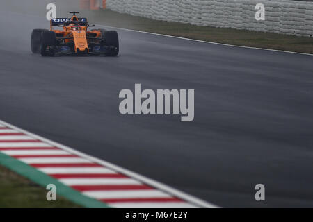 Barcelona, Katalonien, Spanien. 1 Mär, 2018. 1. März 2018, Circuit de Catalunya, Barcelona, Spanien; Formel Eins Grand Prix Prüfung; Stoffel Vandoorne von Team McLaren-Honda, McLaren MCL 33 Credit: Eric Alonso/ZUMA Draht/Alamy leben Nachrichten Stockfoto