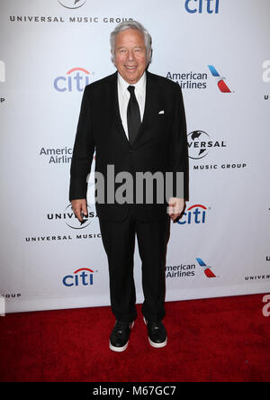 *** Foto *** Robert Kraft ist nicht der Vater von Ricki Noels Lander Baby *** Los Angeles, CA - 15. Februar Robert Kraft an der Universal Music Group 2016 GRAMMY After Party im Ace Hotel Am 15. Februar 2016. Credit: RTNSadou/MediaPunch Stockfoto