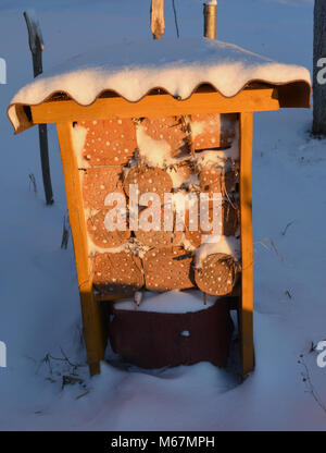 Wilden Insekten Hotel in Winter Garden Stockfoto