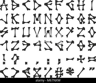 Knochen Font Stock Vektor