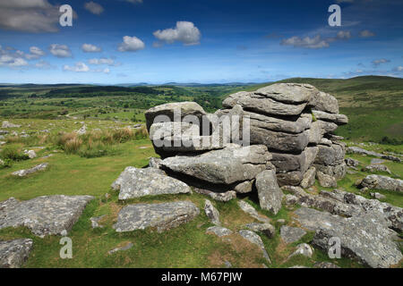 Combestone Tor. Nationalpark Dartmoor, Devon Stockfoto