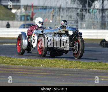 Andrew Smith, Frazer Nash Super Sport, VSCC, Pomeroy Trophäe, Silverstone, 24. Februar 2018, 2018, Autos, Chris McEvoy, Cjm - Fotografie, Wettbewerb, Stockfoto