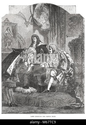 König James II., Erhalt der Französischen bestechen, ca. 1685 Stockfoto