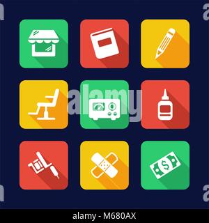 Tattoo Icons flache Bauweise Stock Vektor