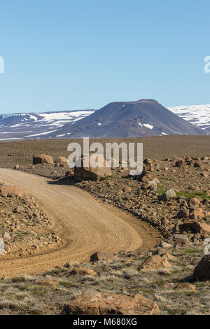 Parasitäre vulkanischen Kegel auf der Flanke von einem isländischen Vulkan im westlichen Hochland in der Nähe von Thingvellir Stockfoto