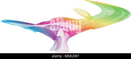 Wave Linien wellig abstrakt Bunt für Broschüre und Website Design auf weißem Hintergrund. Vector Illustration Stock Vektor
