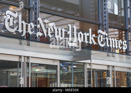 Die New York Times Building an der 8th Avenue in Manhattan, New York City. Stockfoto