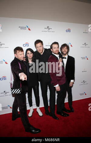 Universal Music Group 2018 nach Partei die Grammy Awards, die von American Airlines und Citi, am Frühling Studios in New York City statt zu feiern. Mit: Ben McKee, Dan Reynolds, Daniel Platzman, Wayne Predigt, Drachen vorstellen, Wo: New York City, New York, United States Wenn: 28 Jan 2018 Credit: Derrick Salters/WENN.com Stockfoto