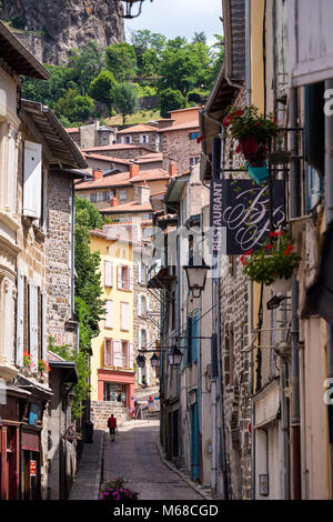 Gasse in Le Puy-en-Velay Haute-Loire Auvergne-Rh ône-Alpes Frankreich Stockfoto