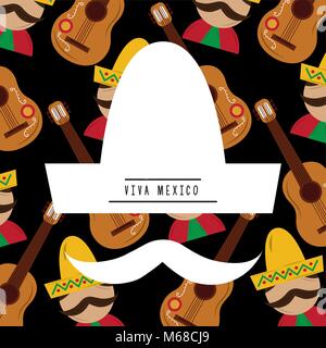 Viva Mexico traditionelle Karte Stock Vektor