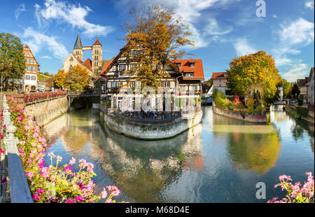 Blick auf Esslingen am Neckar historicmedieval Stadt im Süden von Deutschland und das beliebte Ausflugsziel Stockfoto