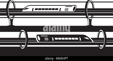 Hyperloop S-Bahn und U-Bahn-Vector Illustration Stock Vektor