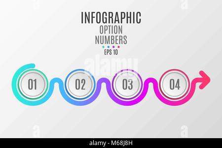 Moderne Infografiken. Business Strategie. Abstrakte Diagramm in einem flachen Stil aus Papier realistische Kreise und Linien. Option Anzahl. Qualität des Teams. V Stock Vektor
