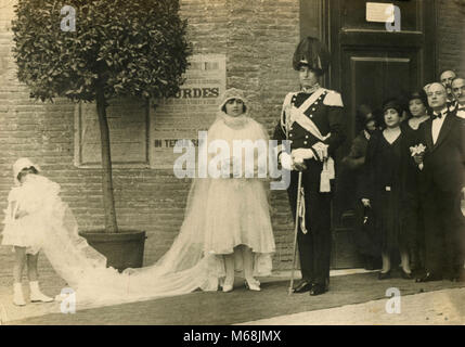 Gerade geheiratet, Italien 1930 Stockfoto