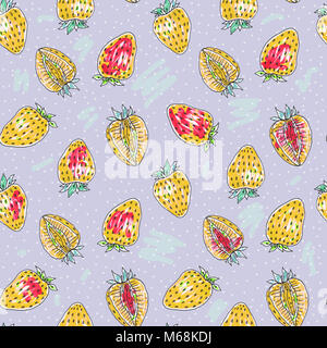 Erdbeere nahtlose Muster. Tropischen Hintergrund Stockfoto