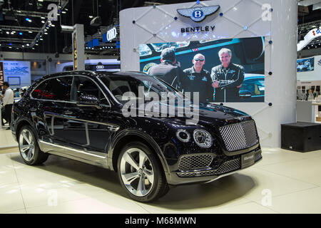 Bangkok, Thailand - 11. Dezember 2017: Bentley Bentayga SUV Motor Expo 2017 vorgestellt Stockfoto