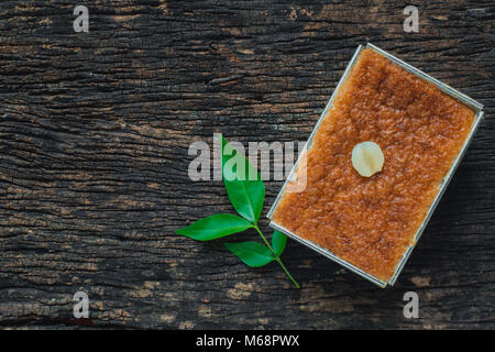 Thailändisches Dessert süßer Pudding oder Khanom Mo Kaeng oder Morkang Stockfoto