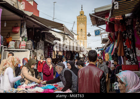 Street Market, Souika Straße, Medina, Rabat. Marokko Stockfoto