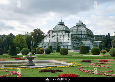 Glas Haus in Shonbrunn Park, Wien, Septempber 2017. Stockfoto