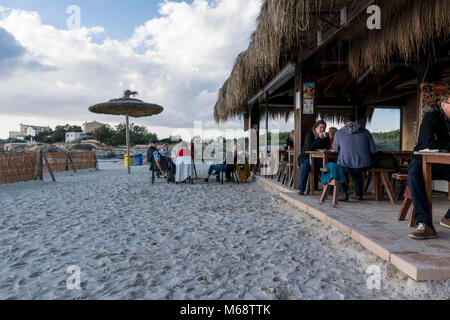 Strandcafé bei Es Trenc auf Mallorca Stockfoto