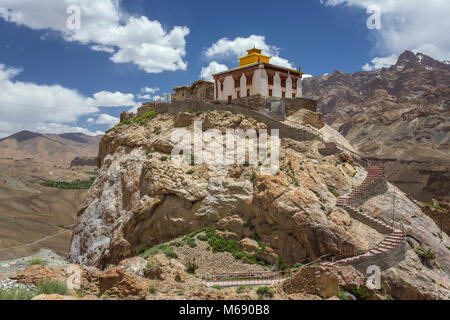 Schöne Ladakh Landschaft mit einem buddhistischen Kloster und grüne Tal in Mulbek, Jammu und Kaschmir, Indien Stockfoto