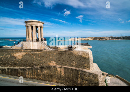 Belagerung Bell War Memorial in Valletta, Malta, Europa. Stockfoto