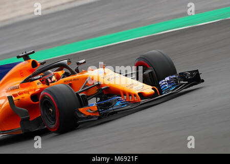 McLaren Stoffel Vandoorne während des Tages vier Vorsaison-testprogramm auf dem Circuit de Barcelona-Catalunya, Barcelona. Stockfoto