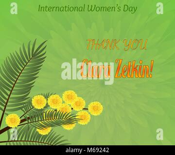 Gruß Poster, Dankbarkeit für Clara Zetkin, deutscher Revolutionär, Gründer des Internationalen Frauentags Stock Vektor