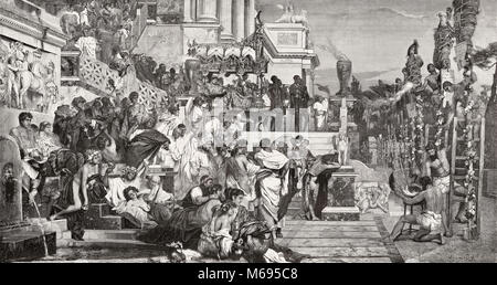 Die Verfolgung der Christen im Römischen Reich von Kaiser Nero Claudius Caesar, Rom, 64 AD Stockfoto