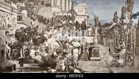 Die Verfolgung der Christen im Römischen Reich von Kaiser Nero Claudius Caesar, Rom, 64 AD Stockfoto