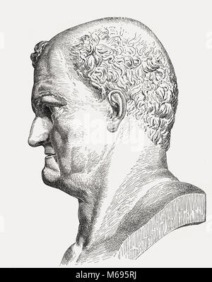 Vespasian und Titus Flavius Vespasianus Augustus Caesar, 9-79, Römischer Kaiser von AD 69 auf AD 79 Stockfoto