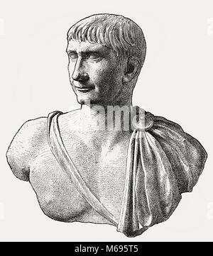 Trajan, Marcus Ulpius Traianus, 53 - 117, Römischer Kaiser von 98 bis 117 Stockfoto