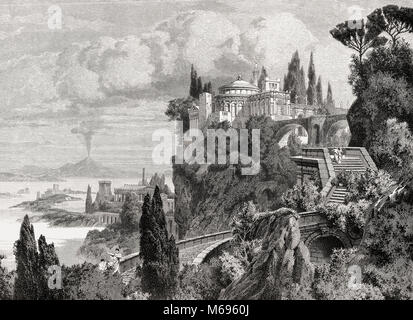 Luxuriöse Villa in Baiae, antike Römische Stadt, Golf von Neapel, Italien, 1. Stockfoto