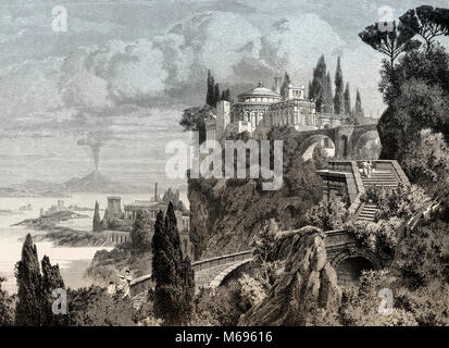 Luxuriöse Villa in Baiae, antike Römische Stadt, Golf von Neapel, Italien, 1. Stockfoto