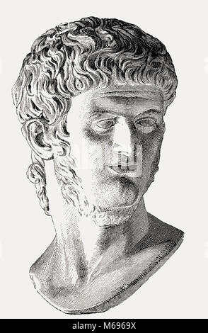 Nero oder Nero Claudius Caesar Augustus Germanicus, 37-68, Römischer Kaiser von 54 bis 68 Stockfoto