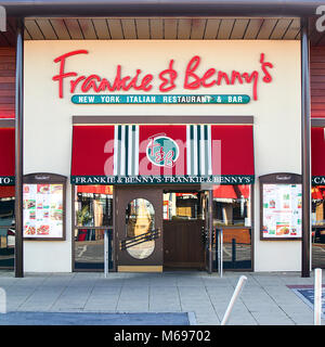 Eine der (33) Bilder im Zusammenhang mit den britischen Einzelhandel mit beliebten High Street Unternehmen und Marken. Frankie und Benny's American Restaurant. Stockfoto