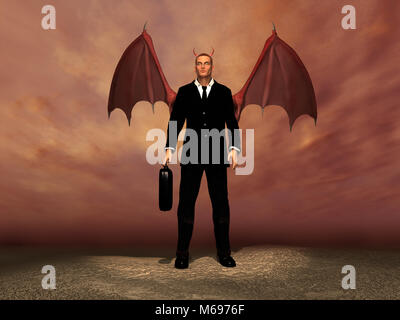 Geschäftsmann als Teufel Stockfoto
