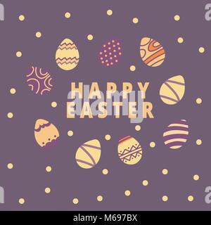 Easter egg Icons Sammlung in doodle Stil. Abbildung gezeichnet Stock Vektor