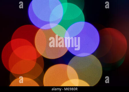 Ein aus Sicht der farbigen Lichter am Weihnachtsbaum Credit: Ben Rektor/Alamy Stock Foto Stockfoto