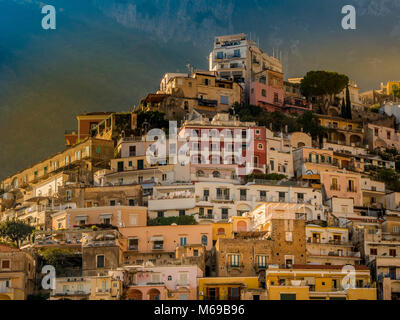 Positano, Amalfiküste, Italien. Stockfoto