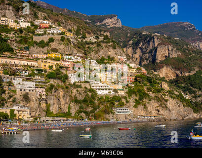 Positano, Amalfiküste, Italien. Stockfoto
